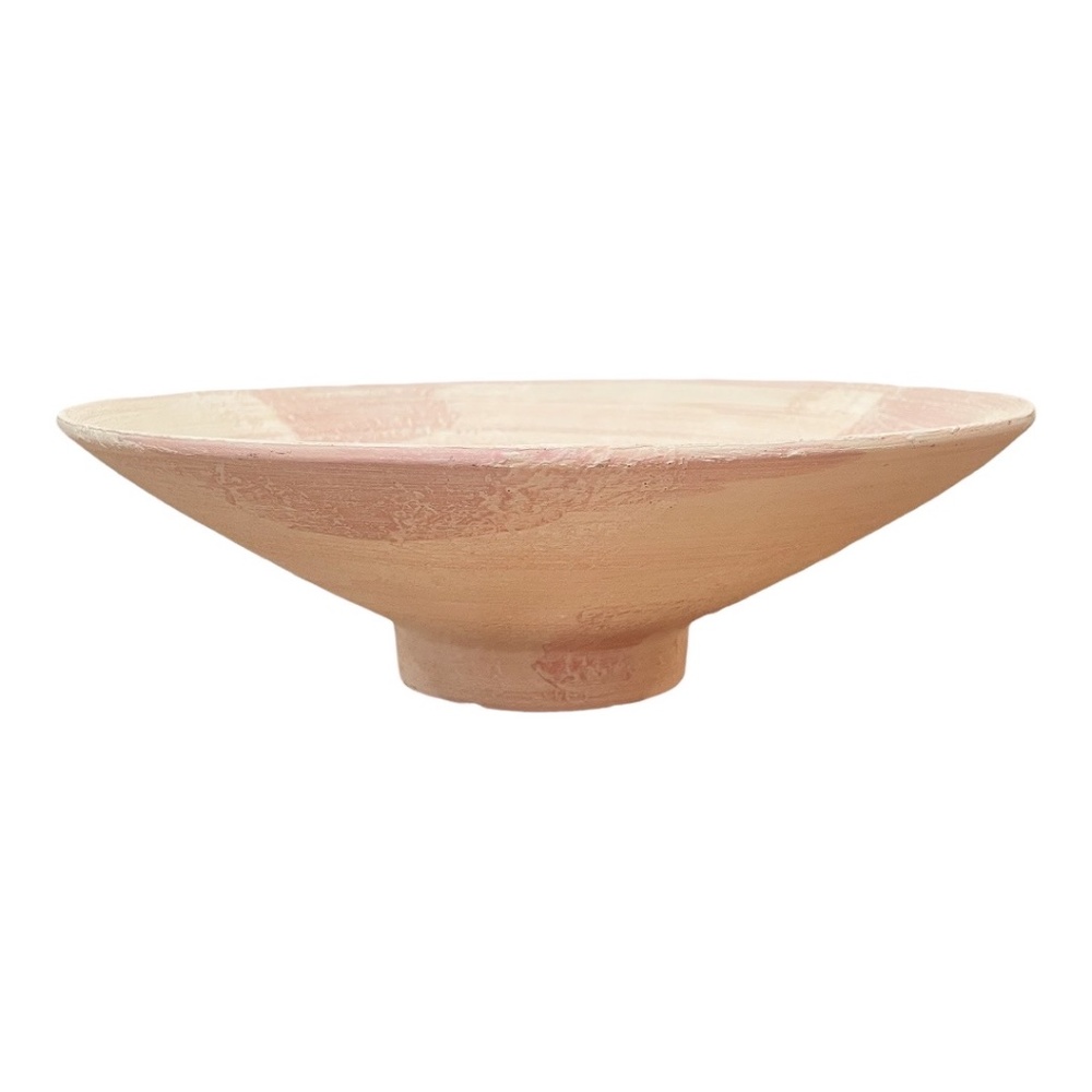 Lucky Centerpiece - Haeger Pottery 1985 - Pedestal Bowl Textured Pink